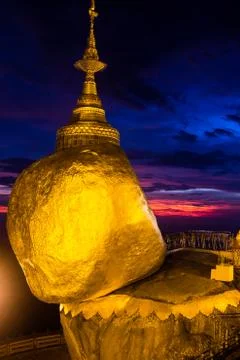 Golden rock Stock Photos