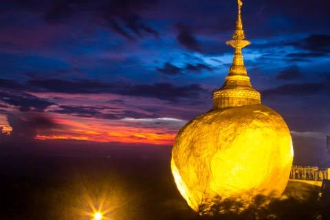 Golden rock Stock Photos