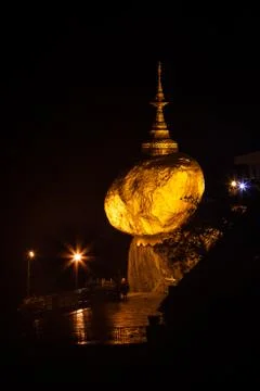 Golden rock Stock Photos