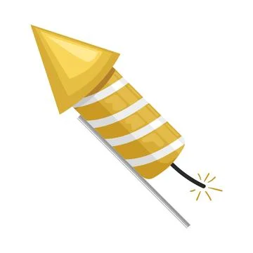 Golden rocket firework Stock Illustration