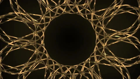 Golden rolling Ring Gothic fullhd motion background vj loop Stock Footage 147750725