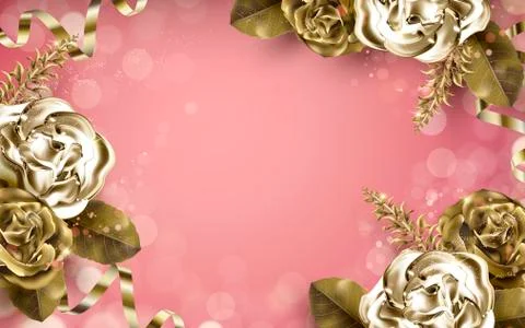 Golden rose elements Illustrazione stock