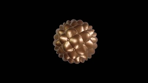 Golden Rotating Fabric Leather Sphere Loading Animation Stock Footage 344290106