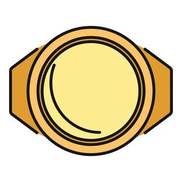 Golden round ring icon with empty space Stock Illustration