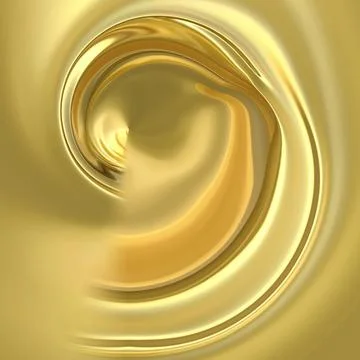 A golden round vortex on a yellow background.  Stock Illustration