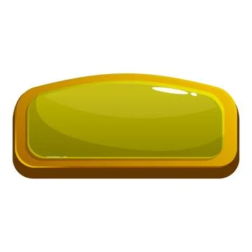 Golden rounded rectangle button for casual games Illustrazione stock