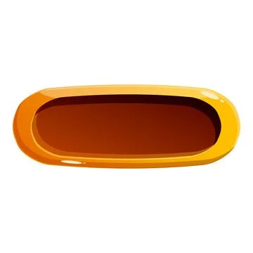 Golden rounded rectangle providing copy space on white background Illustrazione stock