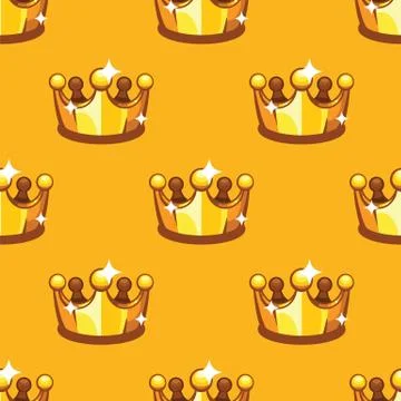 Golden royal crown seamless pattern background. Pattern king and queen crownon Illustrazione stock