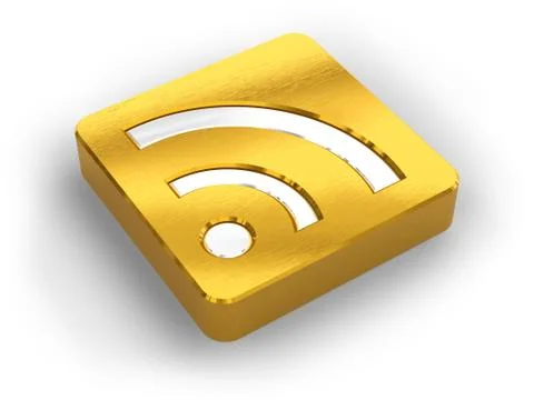 Golden RSS symbol Stock Illustration