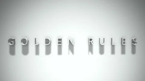 Golden rules 3D title animation white text on a white background Stock Footage 299380602