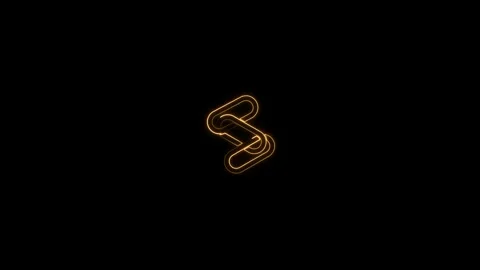 Golden S link rotating in darkness with soft focus and subtle light transit.. Stock Footage 342248958