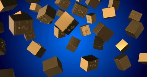 Golden safe falling slow motion Video stock 88542323