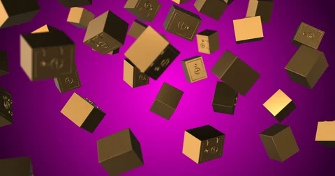 Golden safe falling slow motion Video stock 88542384