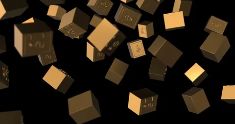 Golden safe falling slow motion Stock Footage 88542891