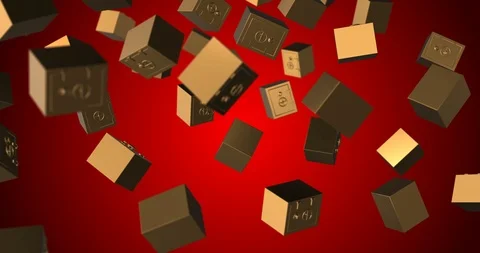 Golden safe falling slow motion Stock Footage 88543253