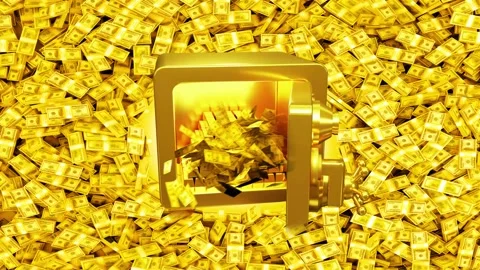 Golden safe of success Stock Footage 236572372