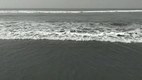 Golden sand and calm waves of Cox's Bazar beach, Cox's bazar Stock Footage 293669358