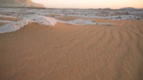 Golden Sand Dune Close Up with Wind Ripples in Sahara Desert at Sunset. 스톡 동영상 341994837