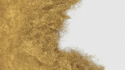 Golden Sand Particle Side Transition Wipe with Alpha Channel. Vidéo 339112079