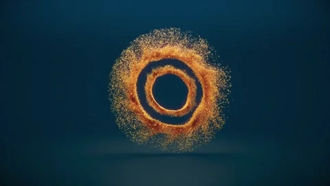 The golden sand particles on a dark blue background Stock Footage 288447535