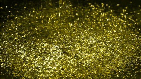 Golden sand pours a large stream Video stock 101976503