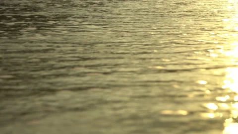 Golden sand with rolling waves at sunset Stock Footage 112953728