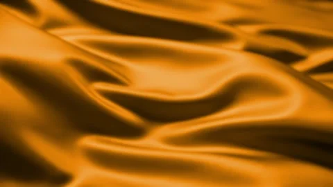 Golden satin fabric waves background with glossy folds, abstract seamless loop v Video stock 341377078