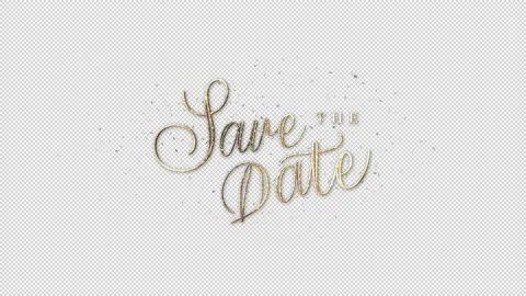 Golden Save The Date Alpha Channel Video stock 235948617