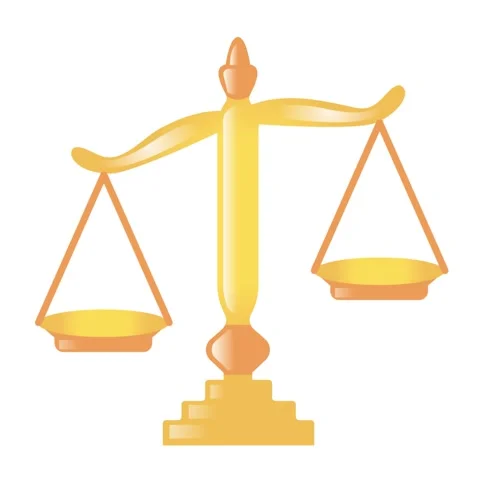 Golden scale of justice balancing on a white background Stock-Footage 341941109
