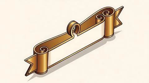 Golden scroll with intricate design Stock Illustration