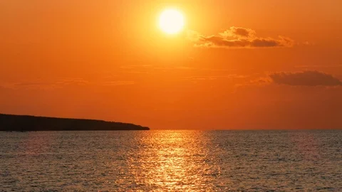 Golden sea surface at sunset Stock Footage 112605413