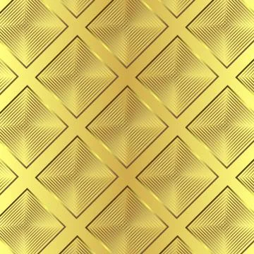 Golden seamless 3d pattern. Lines and squares Ilustración de archivo