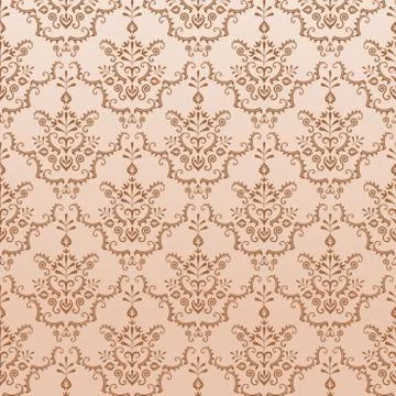 Golden Seamless Damask Pattern Stock Illustration