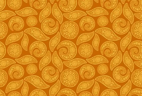 Golden seamless floral pattern Stock Illustration