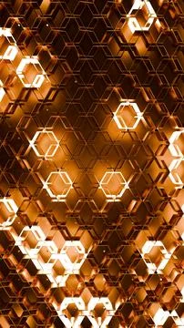 Golden Seamless Geometric Hexagon Pattern 스톡 일러스트