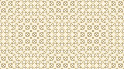 Golden Seamless Geometric Interlocking Circle Pattern Background 스톡 일러스트