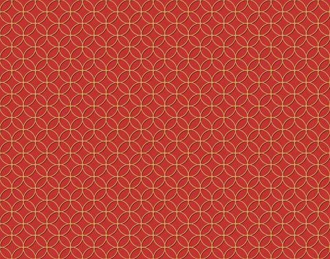 Golden seamless openwork chinese pattern on a red background Stock Illustration