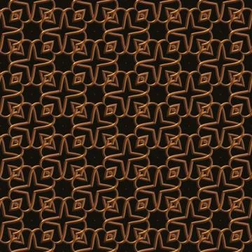 Golden seamless  pattern with curls on black Stock Illustration