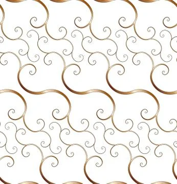 Golden seamless  pattern with curls Stock Illustration