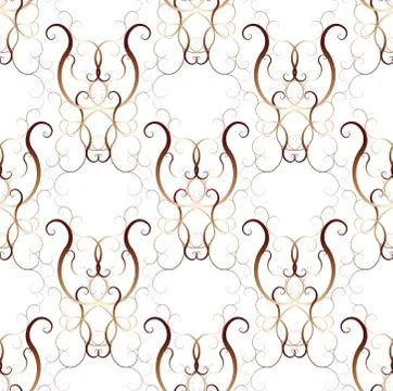 Golden seamless  pattern with curls Stock Illustration