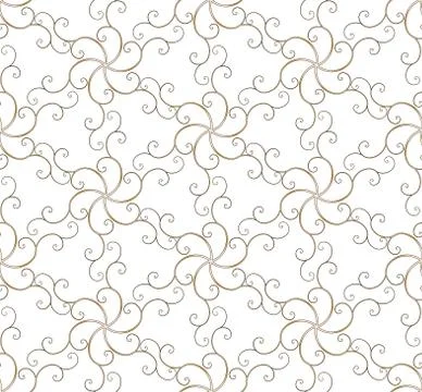 Golden seamless  pattern with curls Stock Illustration