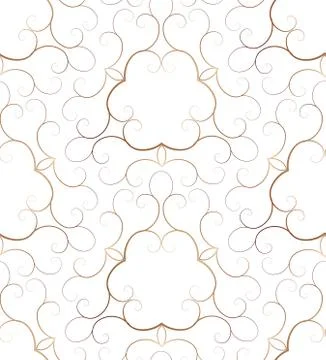 Golden seamless  pattern with curls Stock Illustration