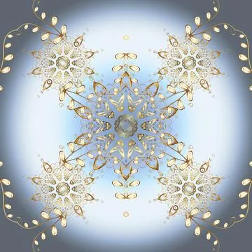 Golden seamless pattern on gray and neutral colors with golden elements. Seamles 库存插图