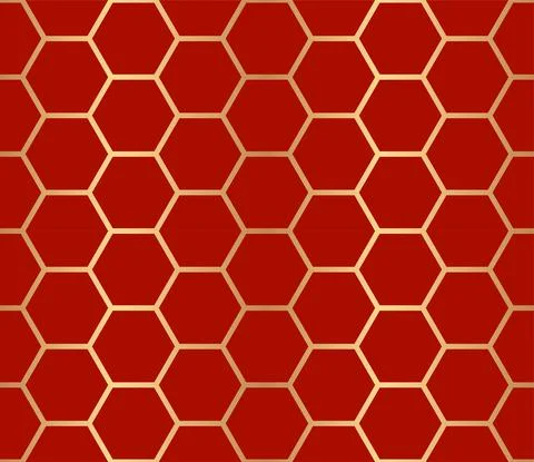 Golden seamless pattern on a red background Stock Illustration