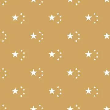 Golden seamless pattern of stars Stock Illustration