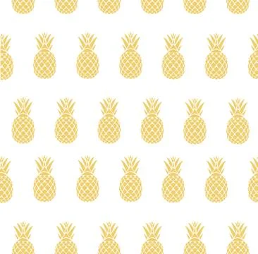 Golden Seamless Pineapple Vector Stock Illustration