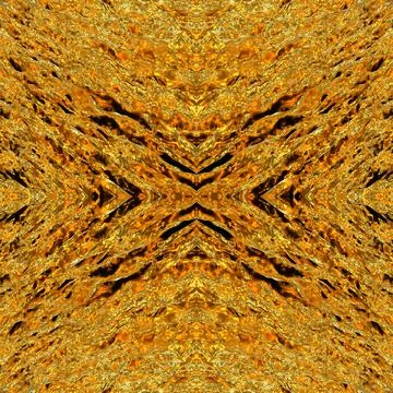 Golden seamless texture with mirror pattern. Golden background.  Stock Illustration