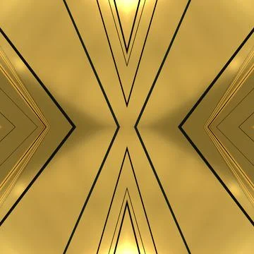 Golden seamless texture with mirror patterns. Dark yellow background.  Stock Illustration