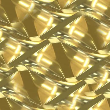 Golden seamless texture with protruding elements. Golden background.  Stockillustratie