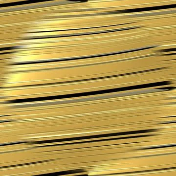 Golden seamless texture with smooth lines. Yellow gold background. 3D image. Stock Illustration
